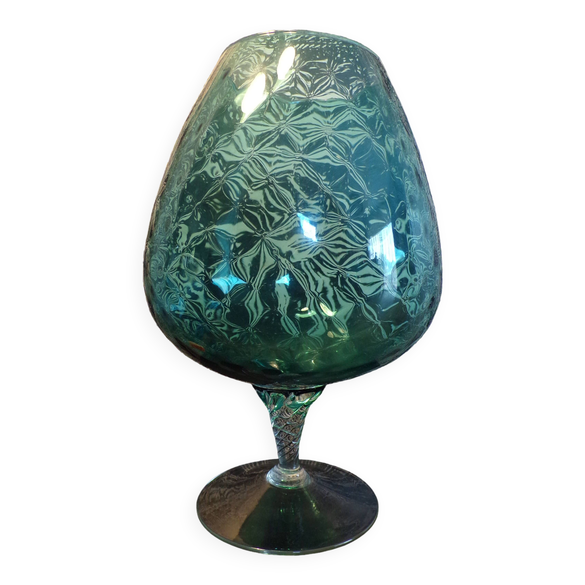 Blue empolied vase h=33cm