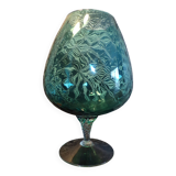 Blue empolied vase h=33cm
