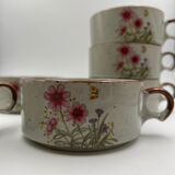 Six ceramic floral cups