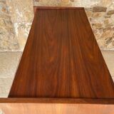 Vintage walnut commode with tapered legs circa 1950s