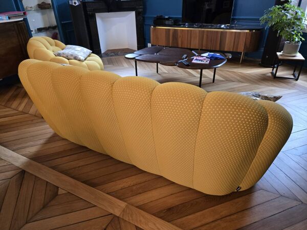 Canapé 3 places et fauteuil Roche Bobois Bubble mini jaune