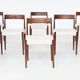 Kai Kristiansen set of twelve dining chairs rosewood Fritz Hansen Denmark 1961