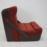 Mid-century Folding Armchair and Footstool or Daybed,1970's.