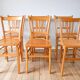 Set of 6 bistro chairs in blond wood luterma 1950