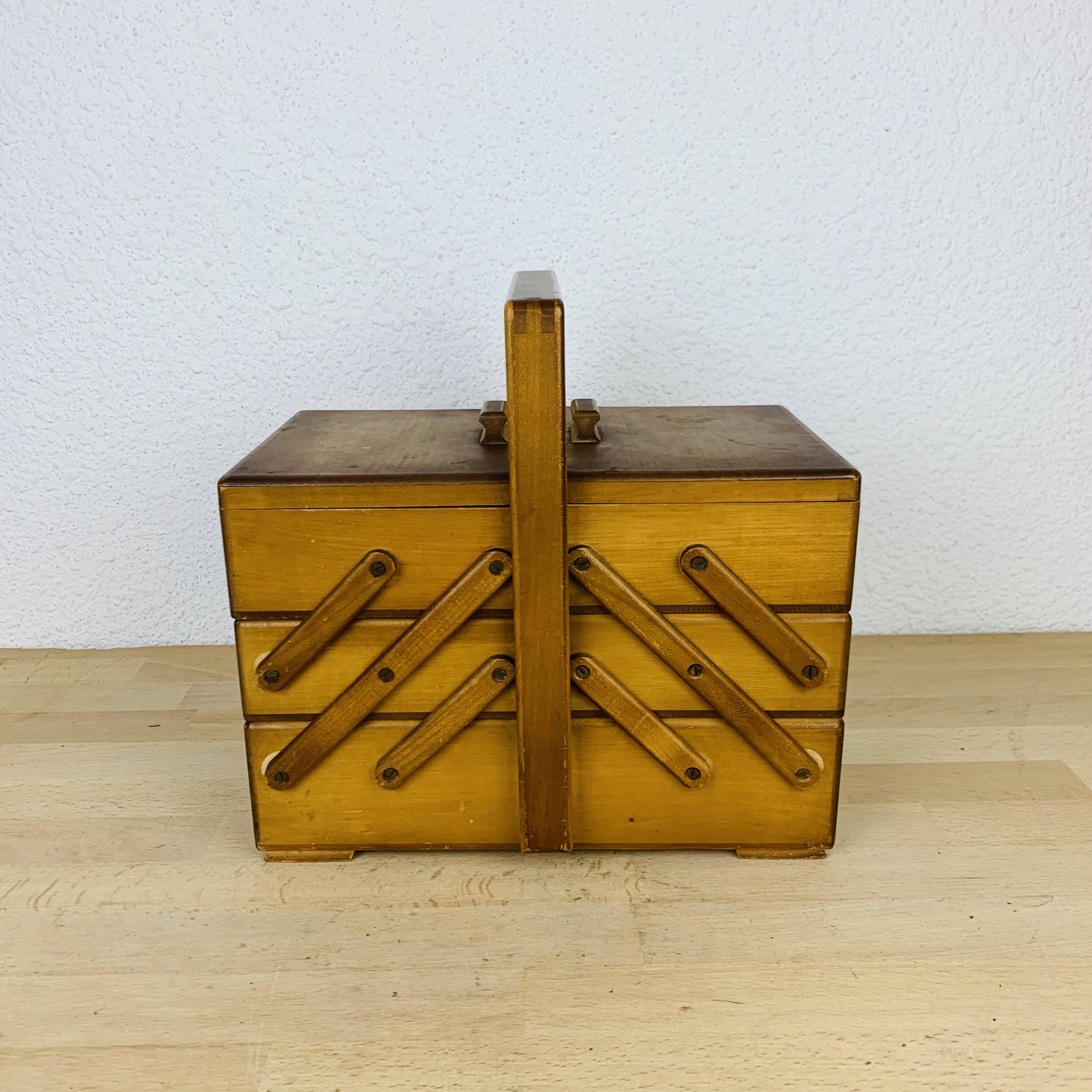 60s wood worker, sewing box