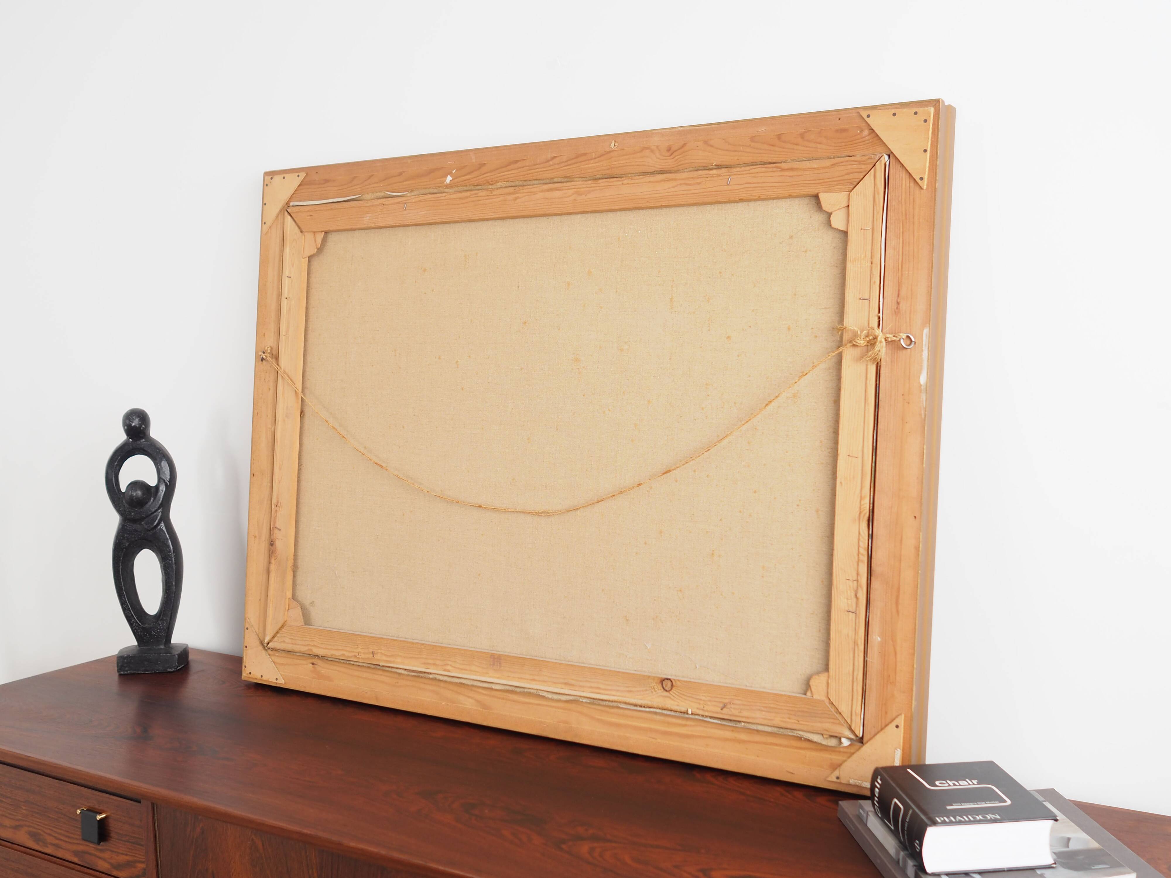 Peinture « Deux cerfs au bord de l'eau », design danois, années 1960, de Wolmer Zier