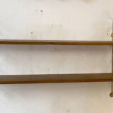 Brass and beech string shelves, 1960
