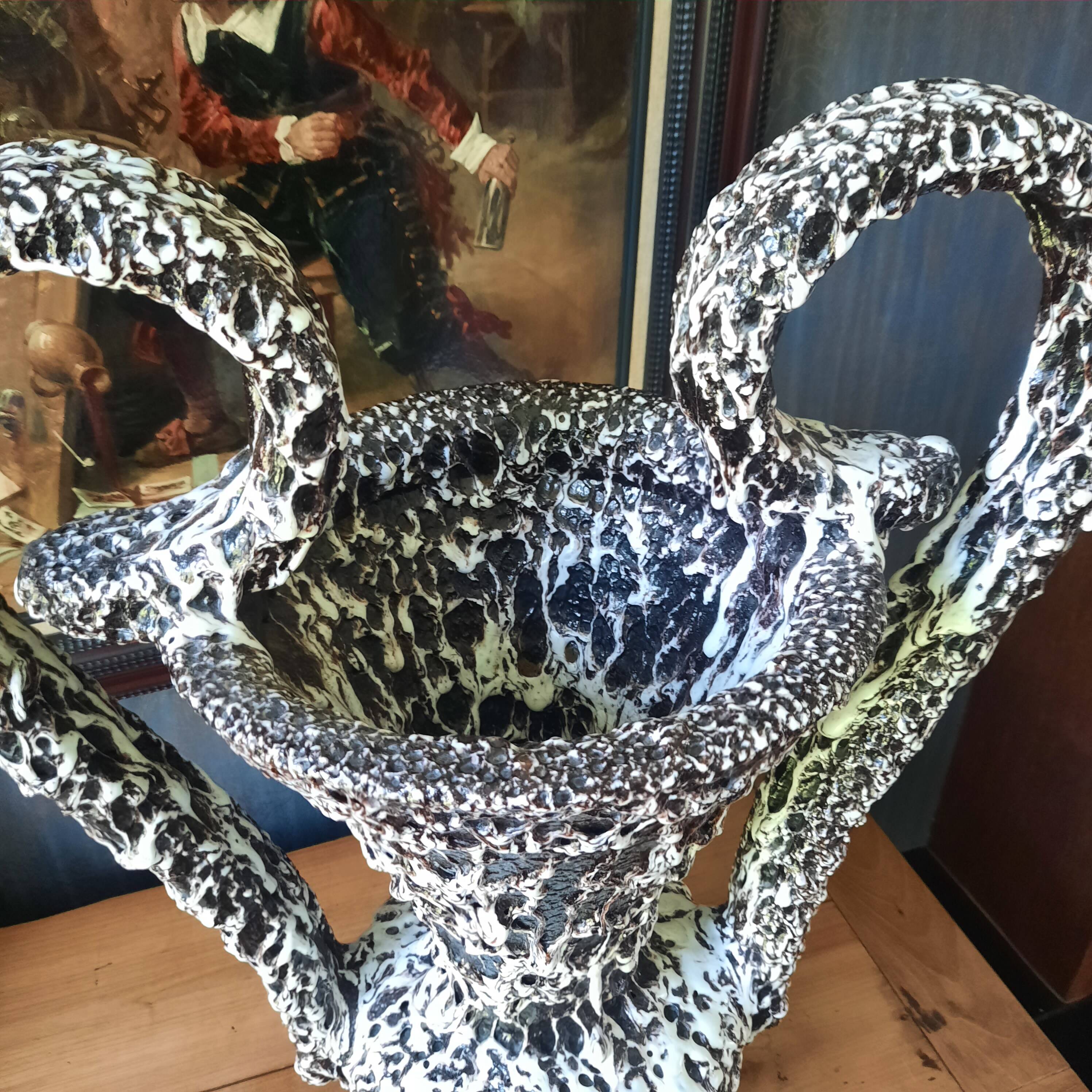 Large Fat Lava ceramic vase by Marius Giuge 1950