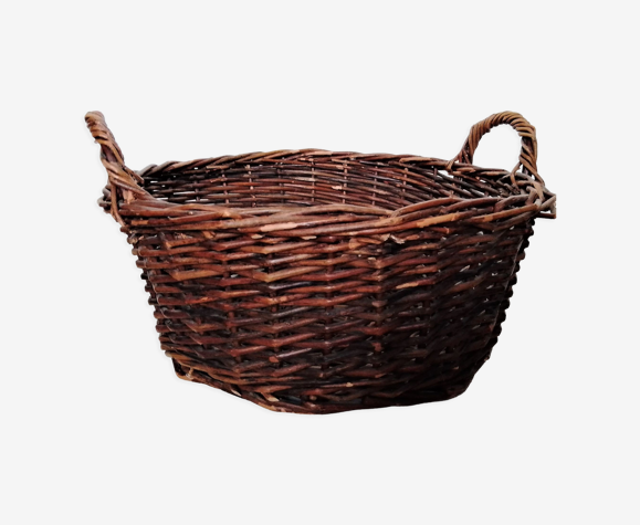 Panier rond en osier avec poignées