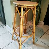 Vintage rattan stool / side table