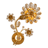 Sconce in gilded brass in the shape of a flower by Palwa, Germany, 1970s.