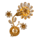 Sconce in gilded brass in the shape of a flower by Palwa, Germany, 1970s.