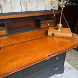 Wooden and black secretary desk
