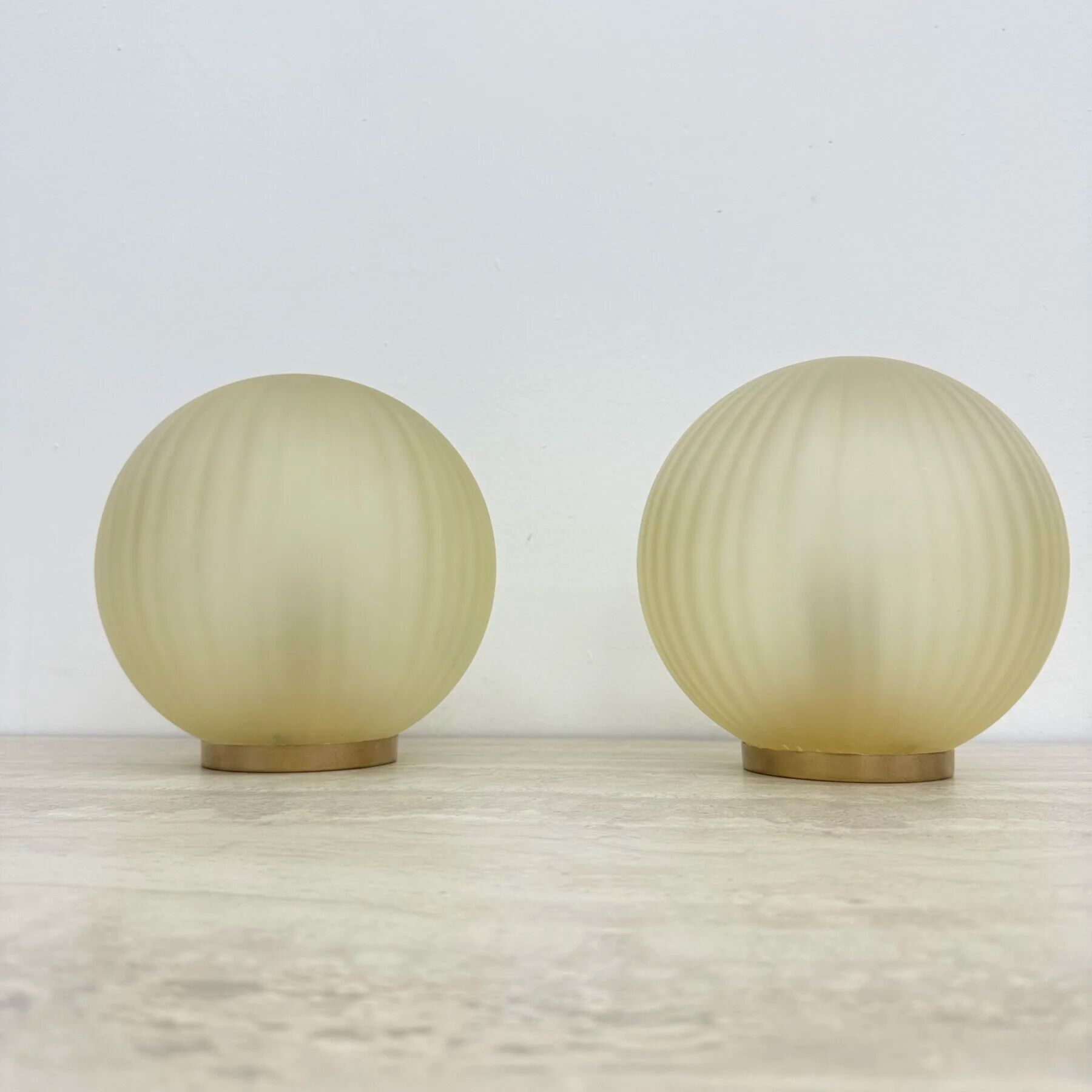 Pair of 2 glass swirl lamps, 1970 Italy