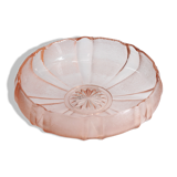 Plat rose en verre