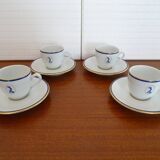 Service café porcelaine Bernardaud Limoges modèle dauphin- B & Cie- 4 pers
