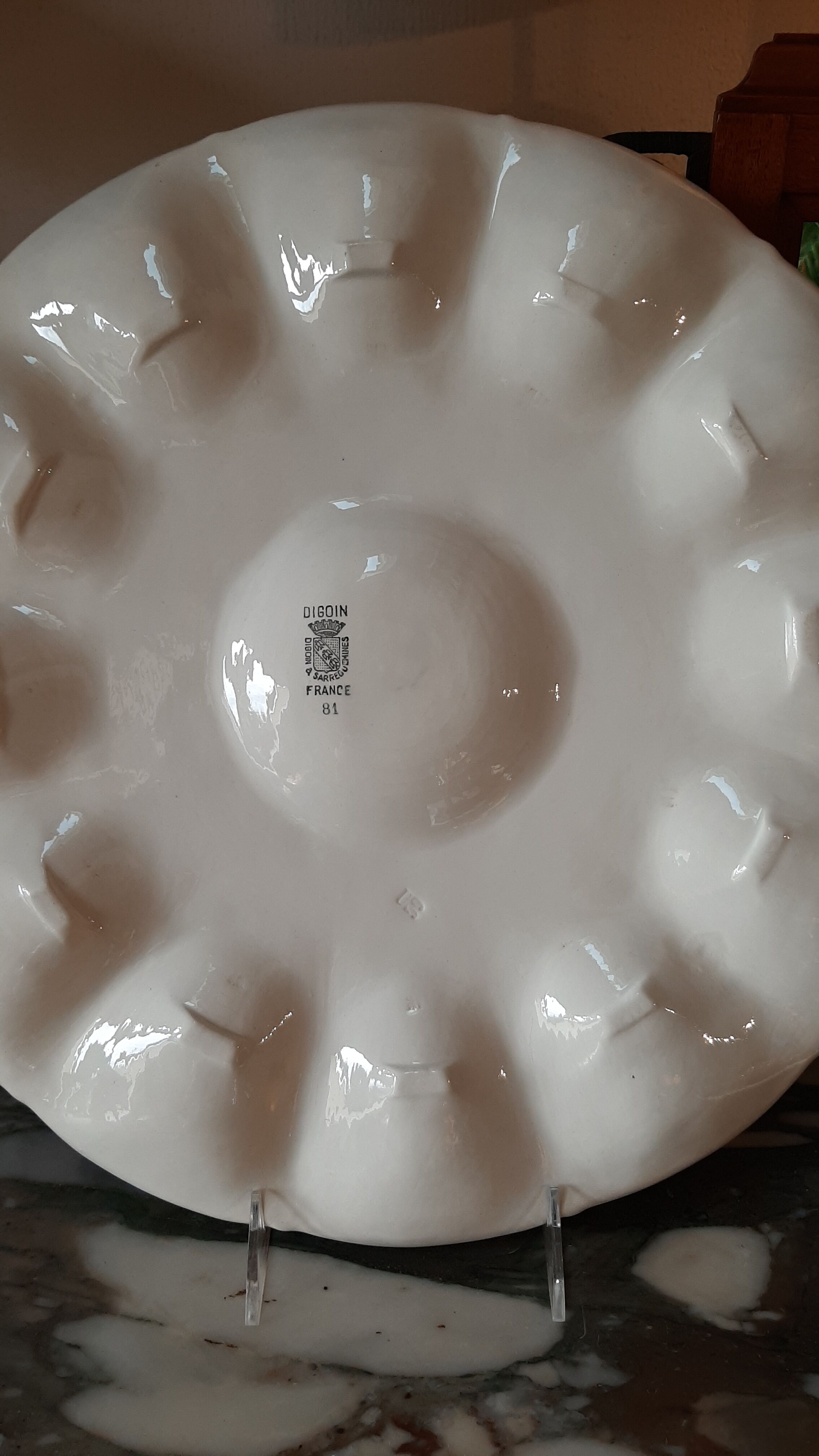 Serving dish 12 oysters in slurry from Digoin Sarreguemines