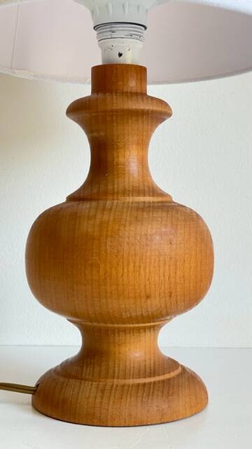 Vintage turned wooden lamp