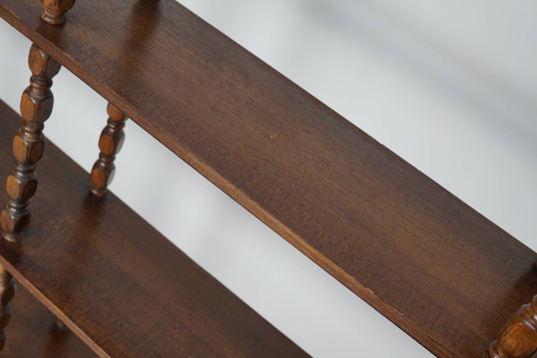 French Oak Mid-Century Bobbin Shelving Unit