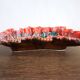 large vintage Vallauris ceramic fruit bowl in leaf shape