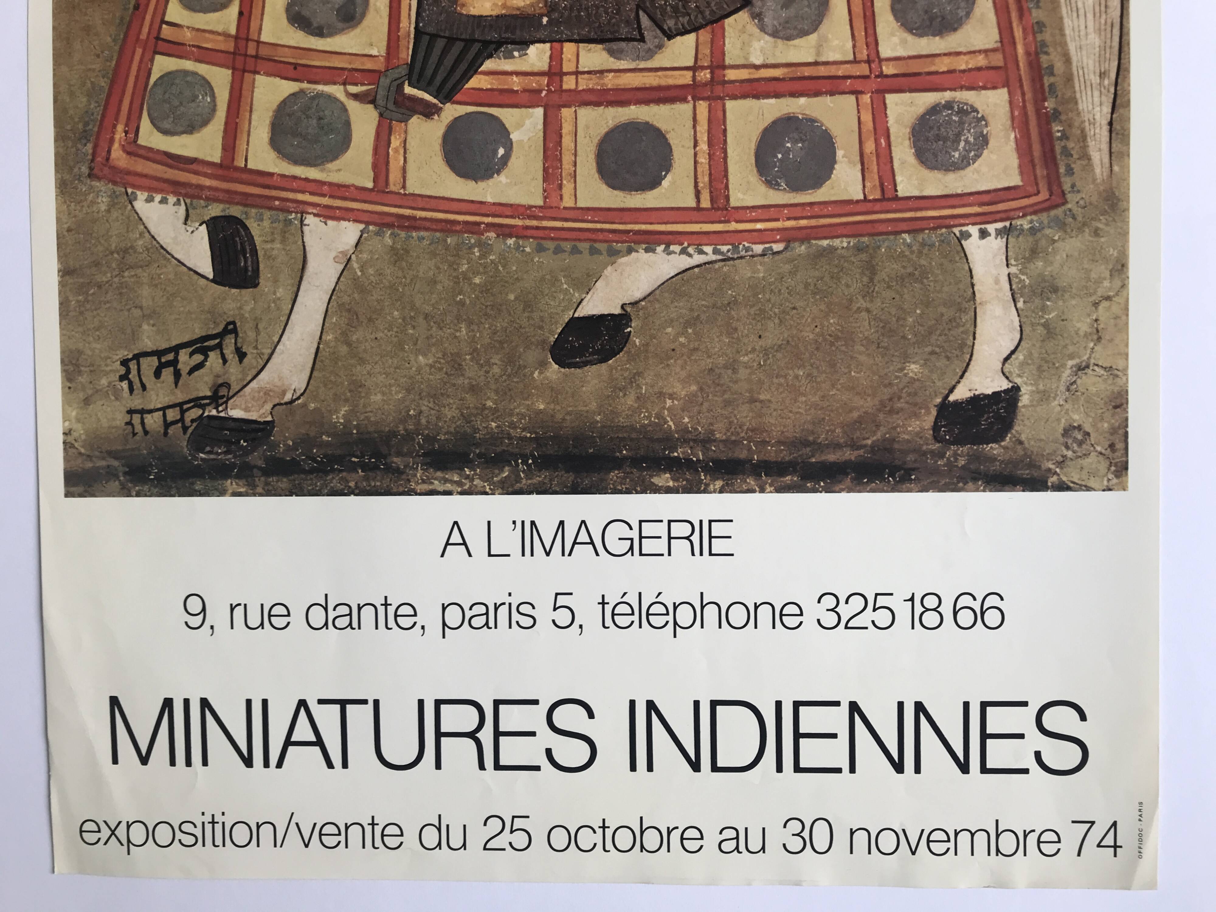Original color poster Indian Miniatures / A L'Imagerie, 1974