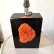 Resin lamp inclusion coral red design 70s