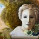 HSP Painting Allegorical Still Life Sculpture Pedestal Marine