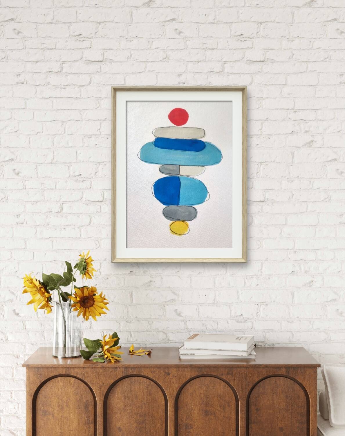 Geometric painting on paper