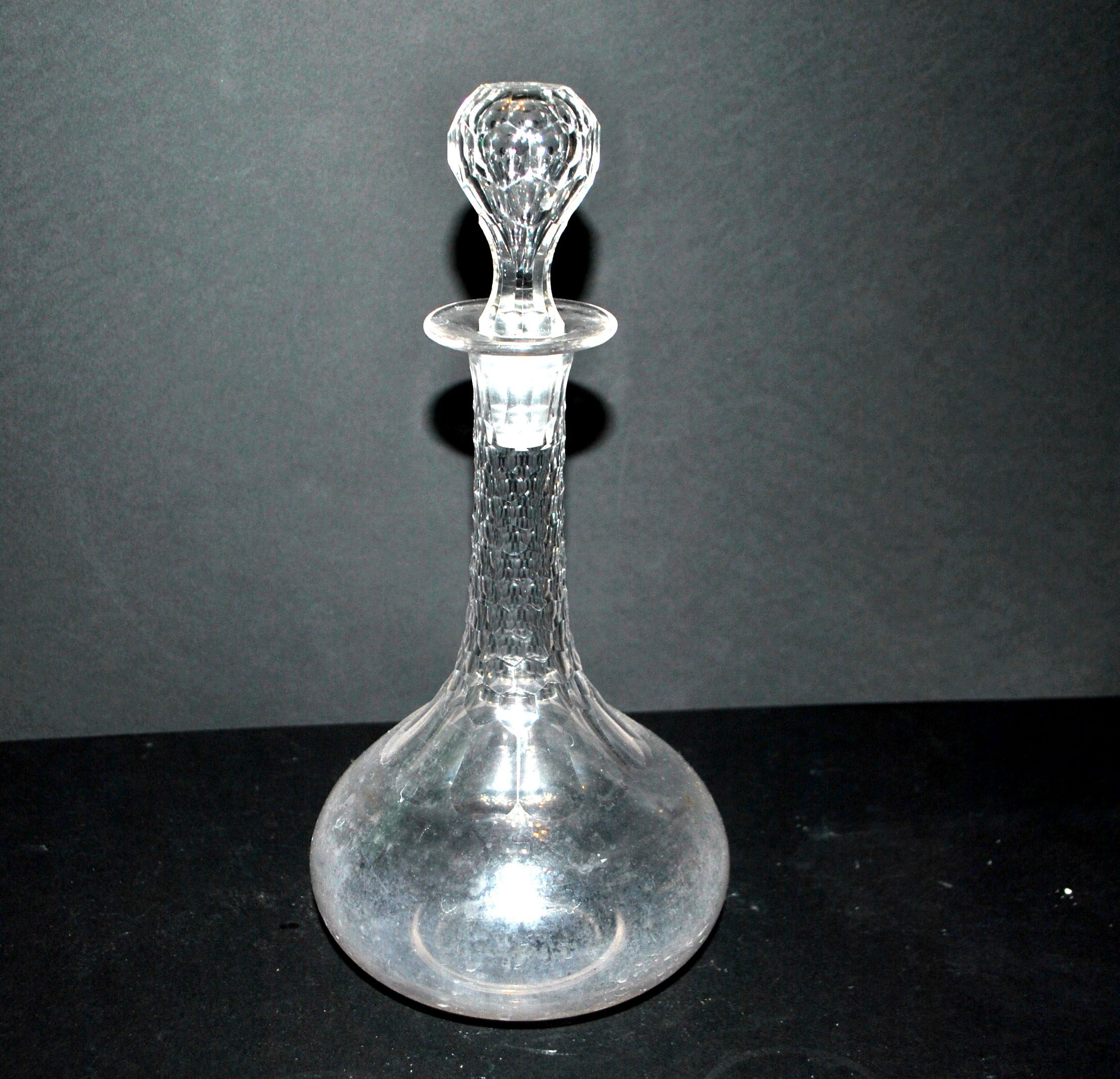 Baccarat tortoiseshell cut crystal carafe H29cm