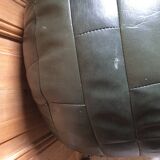 Green Sede leather pouf