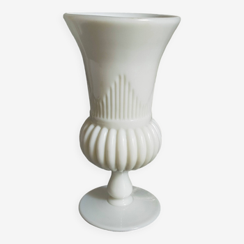 Antique milk glass baluster vase early 20th century