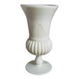 Vase balustre milk glass ancien début XXème