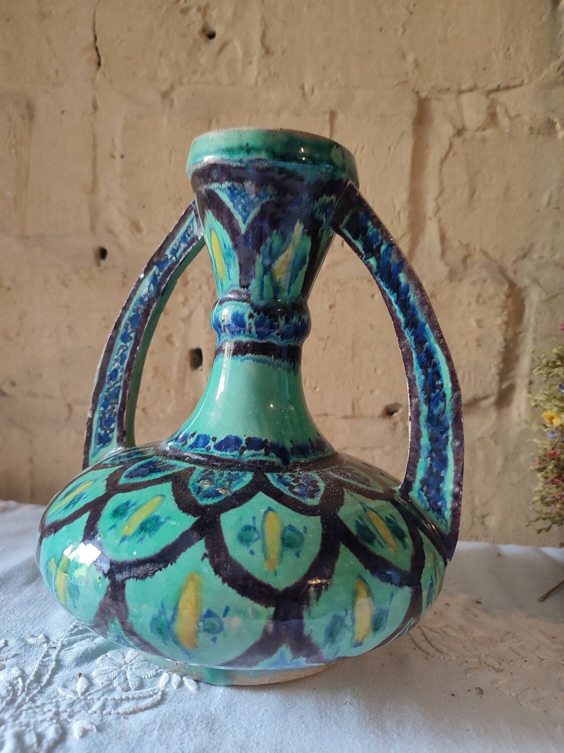 Vase with traditional ceramic handles North Africa