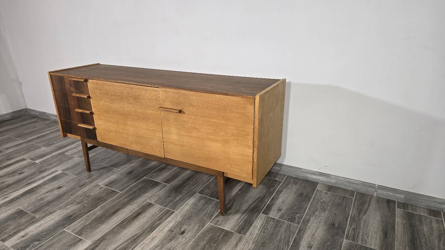 Vintage Wooden Sideboard by Frantisek Mezulanik, 1960