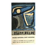 Original lithograph poster by bram van velde, musée national d'art moderne, 1970