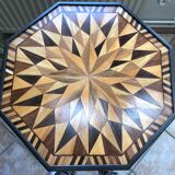 Octagonal inlaid pedestal table