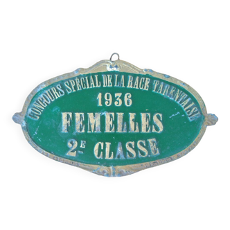 Agricultural competition plaque - 1936