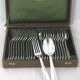 Christofle Atlas model, Art Deco, 12 dessert cutlery sets, 24 pieces, silver-plated metal.