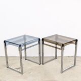 Lot de 2 tables d’appoint Marc Berthier années 60