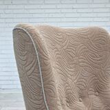 1960s, Danish armchair, blend wool fabric, beech wood.