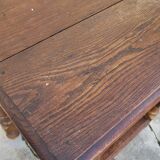 Antique 1900s Solid Oak Rustic Farmhouse Console Side Table
