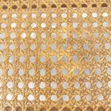 Low stool, wooden and cane footrest