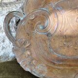 Antique art nouveau brass tray