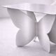 Table basse papillon en acier inoxydable brossé