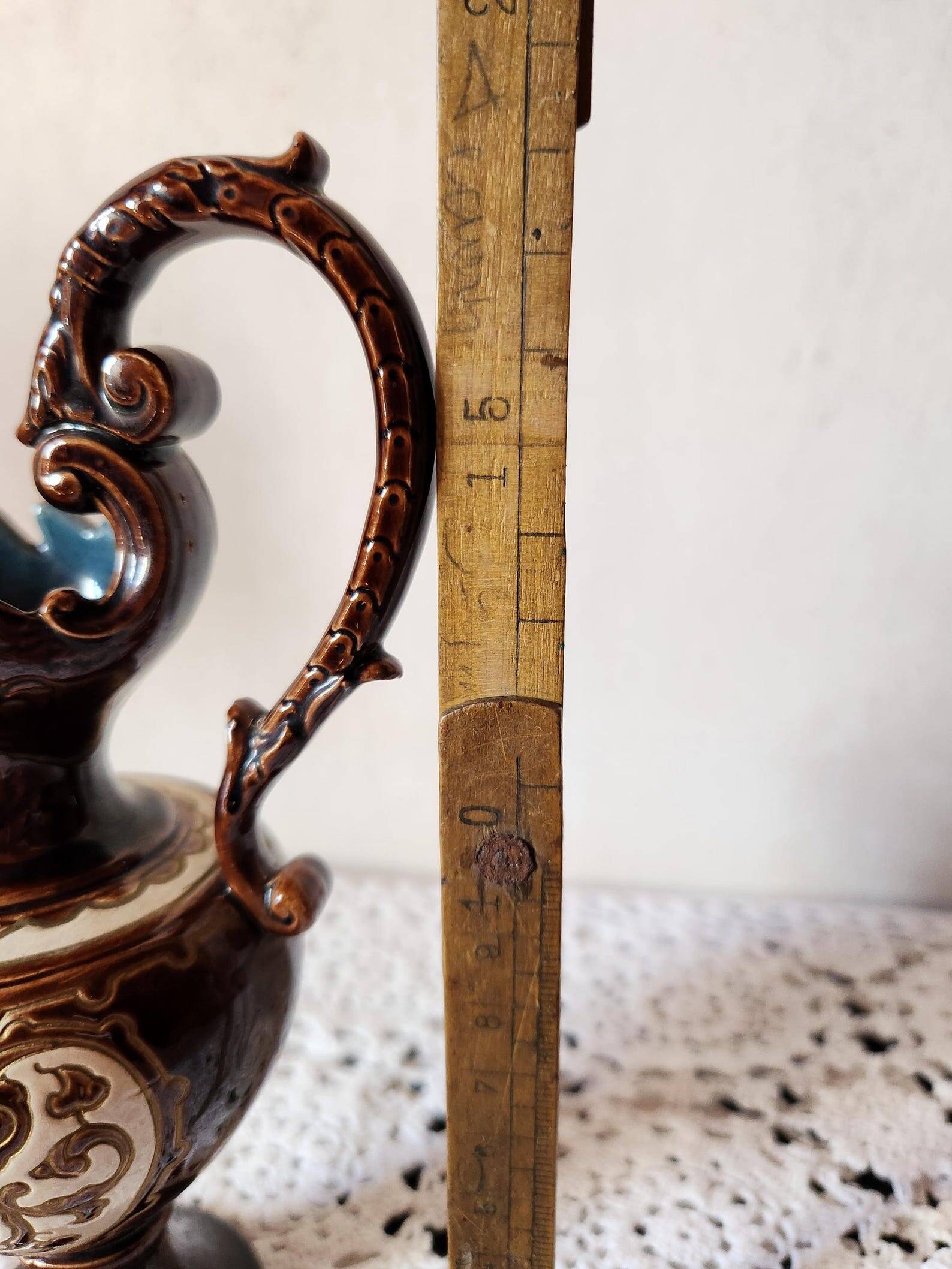 Austrian Bodenbach Gerbing & Stephan 1800s Pitcher Grecian Style Detail