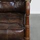 Vintage 1970s Design Armchair Made of Wood, Leather, and Webbing