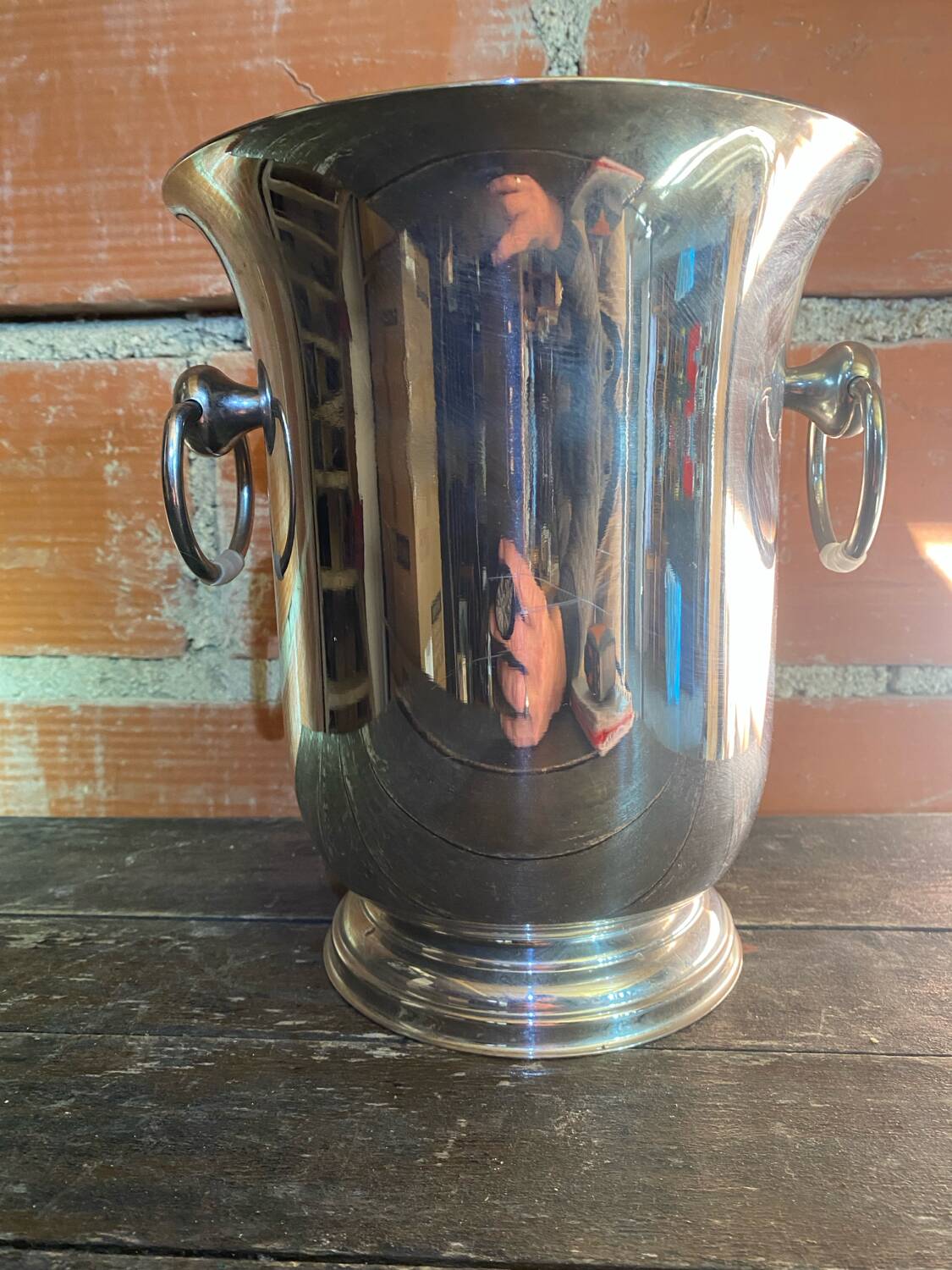 Vintage champagne ice bucket couzon stainless steel france