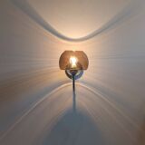 Pair of chrome and glass wall lights