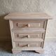 Renovated raw bedside table with 3 drawers