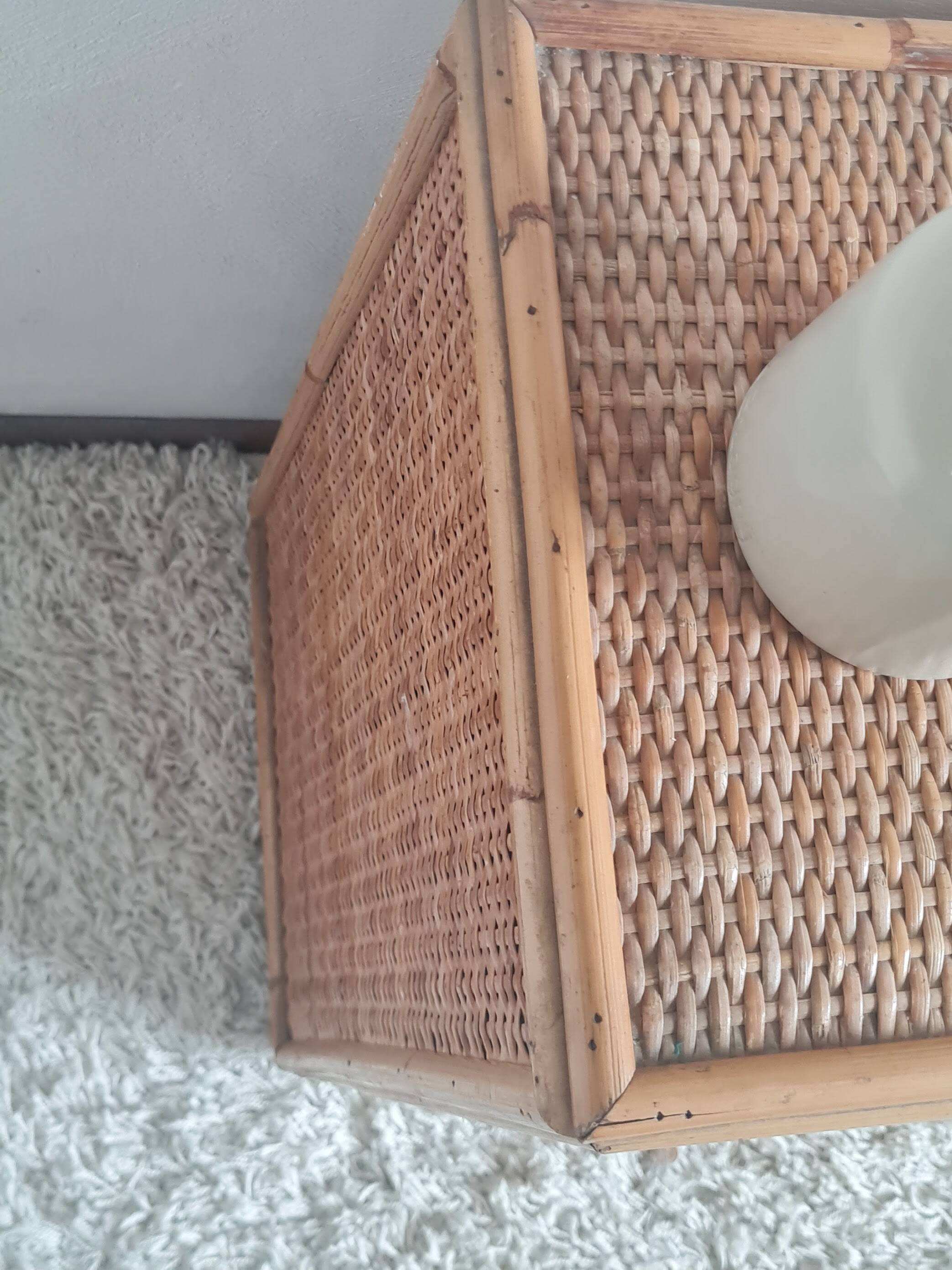 Pair of rattan bedside tables circa the 1970s.